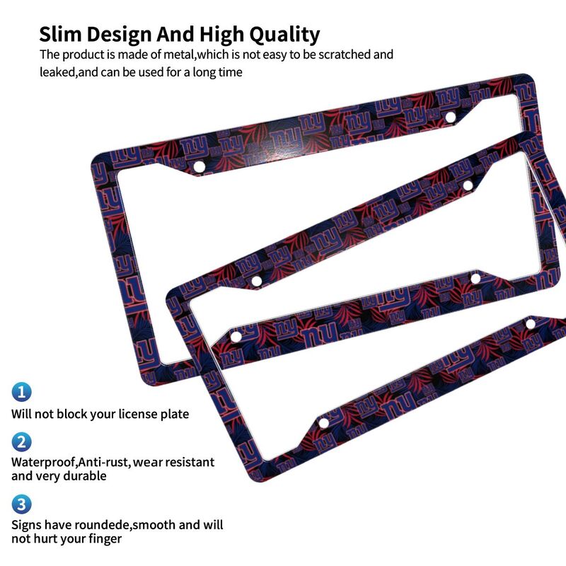 New York Giants Print Car license plate frame four hole license plate holder (one pair)
