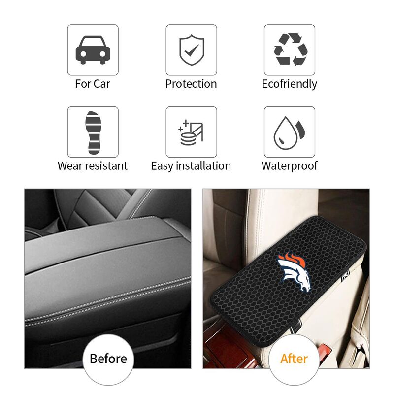 Denver Broncos Printed protective pad for car armrest box