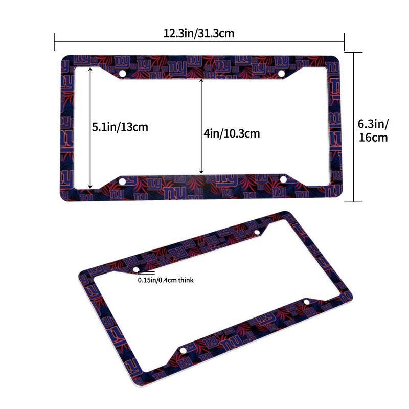 New York Giants Print Car license plate frame four hole license plate holder (one pair)
