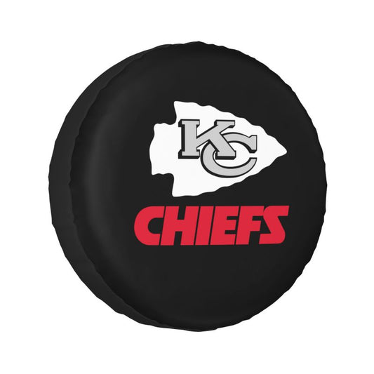 Kansas City Chiefs 2 Car tire protective cover waterproof and dustproof tire cover
