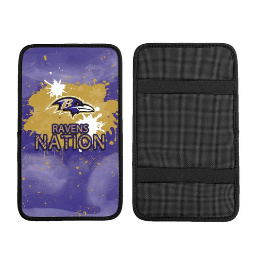 Baltimore Ravens print car center console armrest pad Car armrest box protective cover
