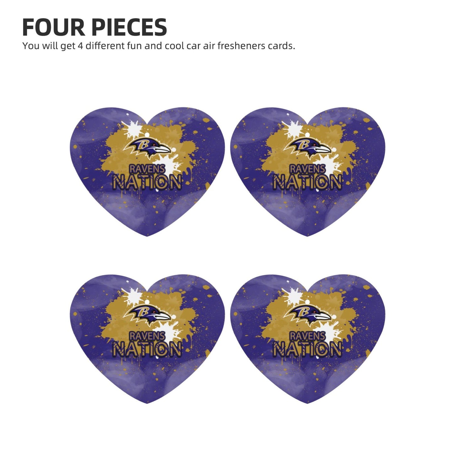 4-pcs Baltimore Ravens Car Air Fresheners Cards Set car aromatherapy tablets