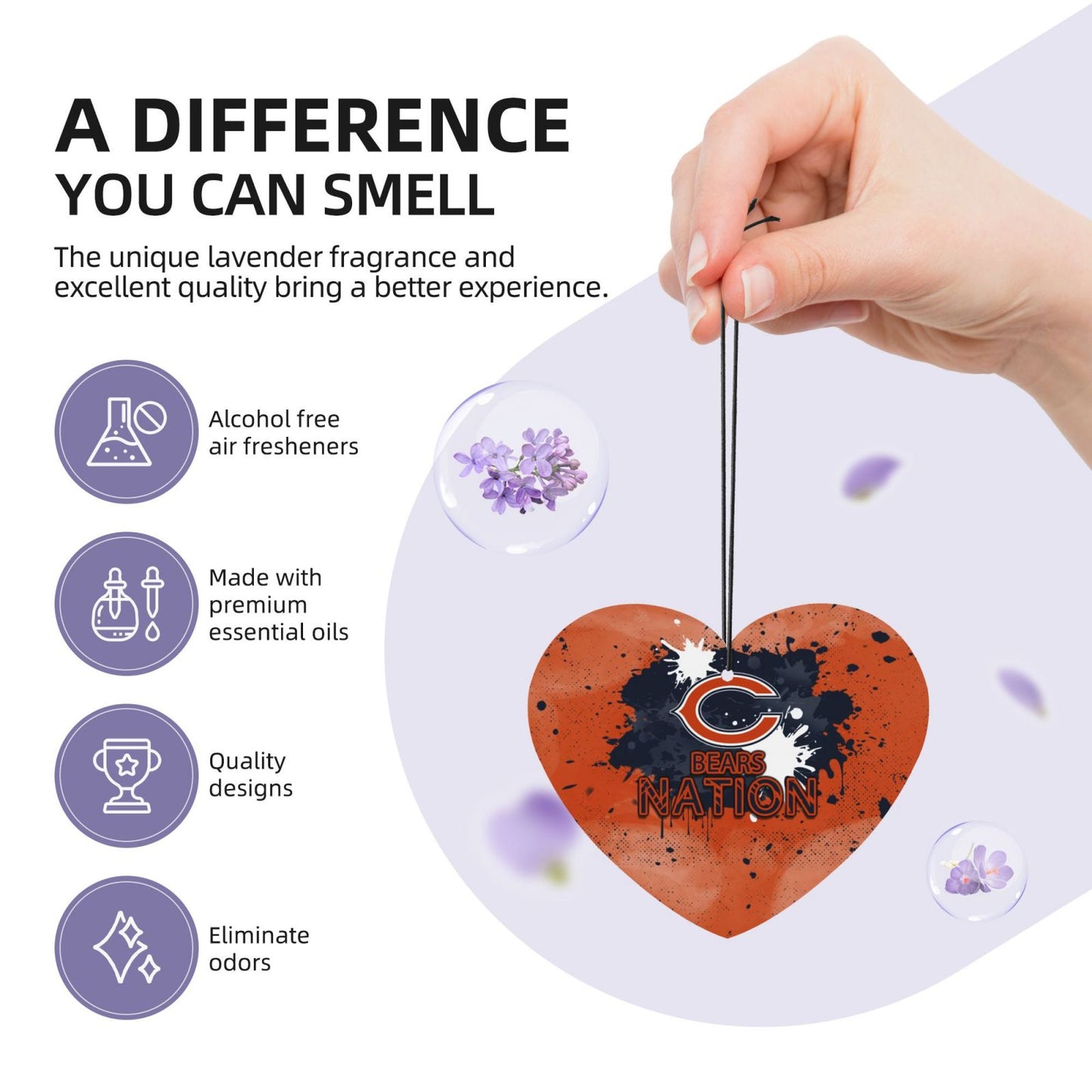 4-pcs Chicago Bears Car Air Fresheners Cards Set car aromatherapy tablets