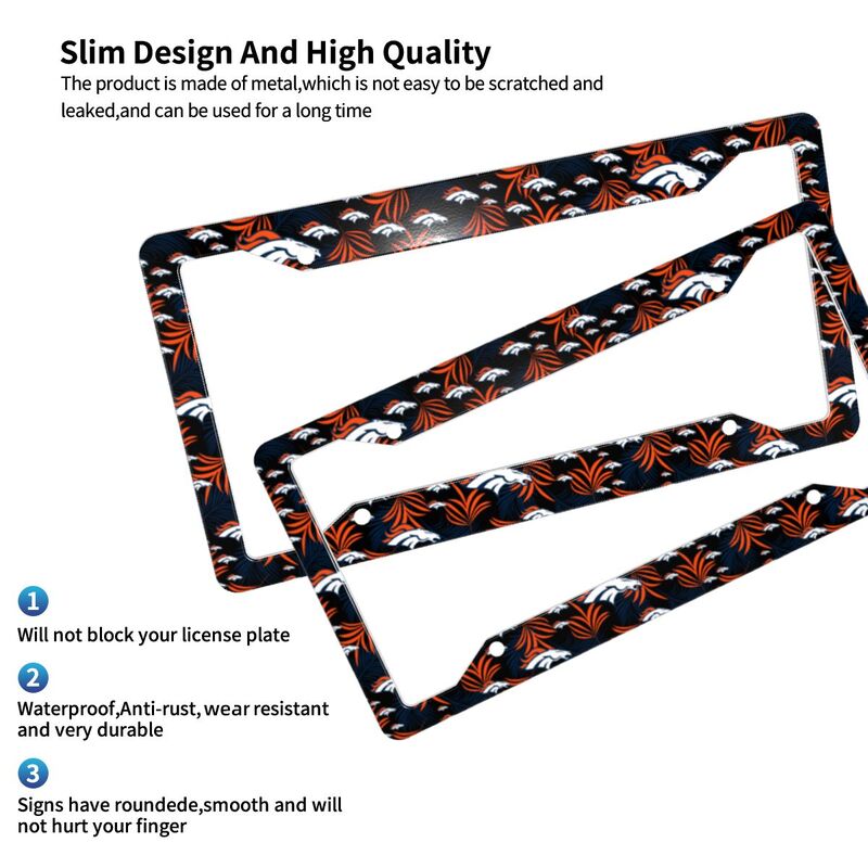 Denver Broncos Print Car license plate frame four hole license plate holder (one pair)