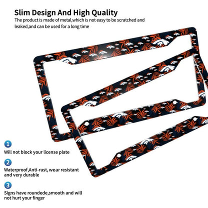 Denver Broncos Print Car license plate frame four hole license plate holder (one pair)
