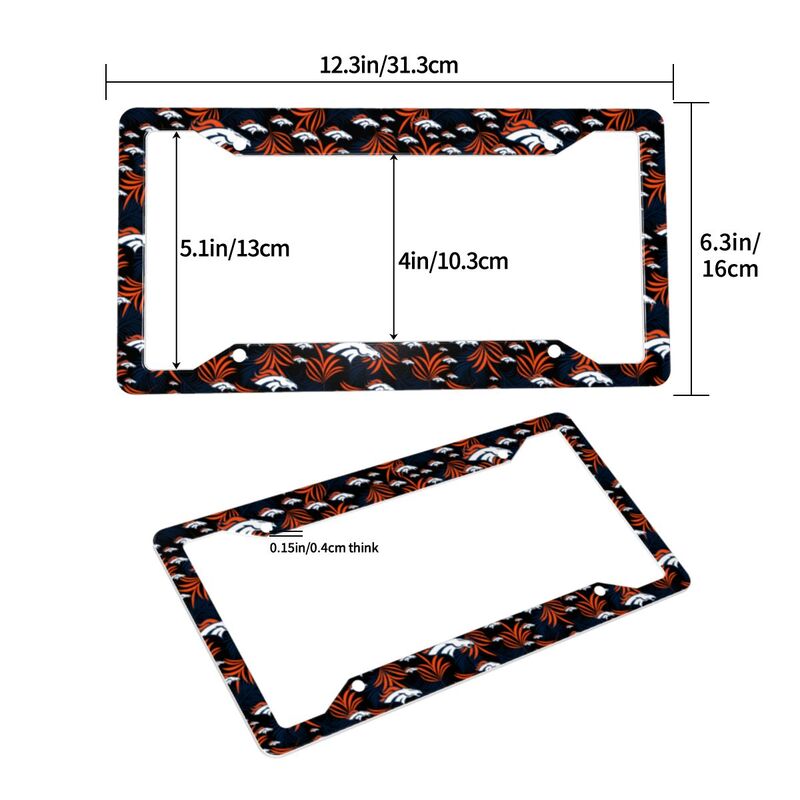 Denver Broncos Print Car license plate frame four hole license plate holder (one pair)