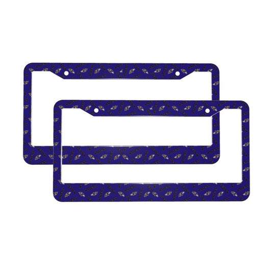 Baltimore Ravens Print front rear license plate holder circular hole license plate holder (one pair)